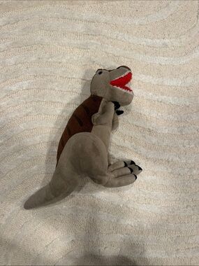 Plush T-Rex Dinosaur Toy - Brown & Taupe